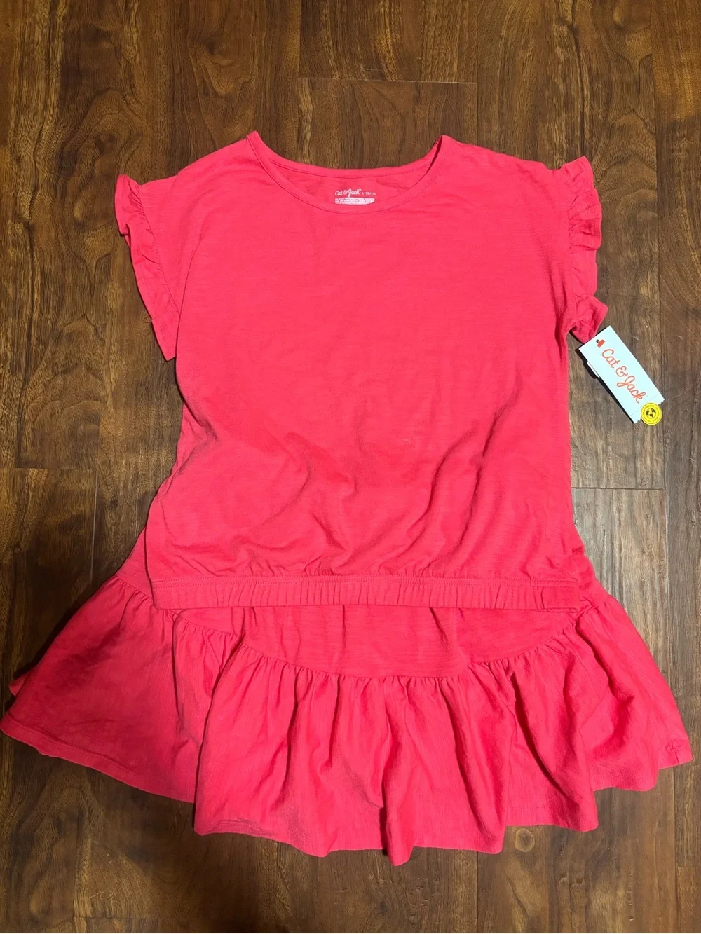Cat & Jack Girls' 2Pc Short Sleeve Shirt & Skort Set - Dark Pink L